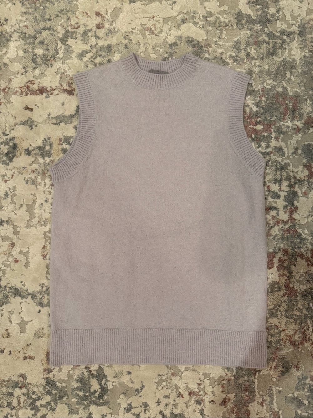 COS Gray Crewneck Sleeveless Knit Top